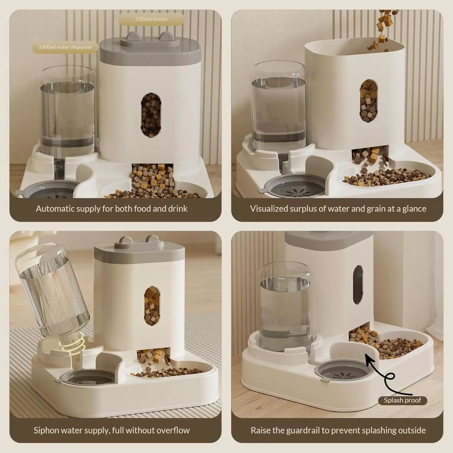 Automatic Pet Feeder with Water Dispenser Smart Pet Fresh Food Dispenser Automatic Feeder Bowl Cat Dog Feeding Supplies 2024 New