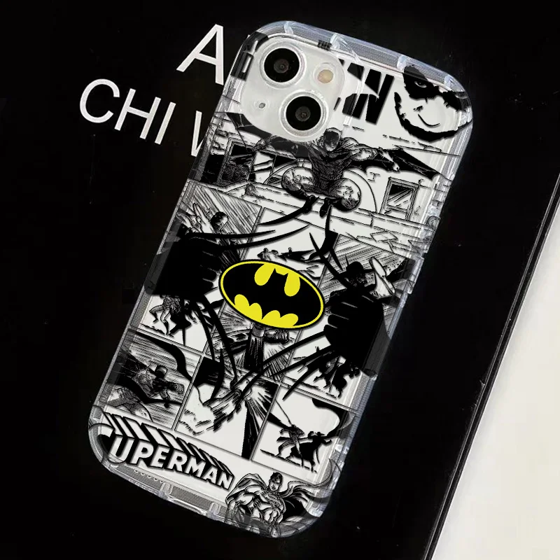 B-batman Comic Badge Clear Case for VIVO S15 V20 V21 V23 V23E V25 V27 V27E V29 V40 5G Pro Airbag Shockproof Cover