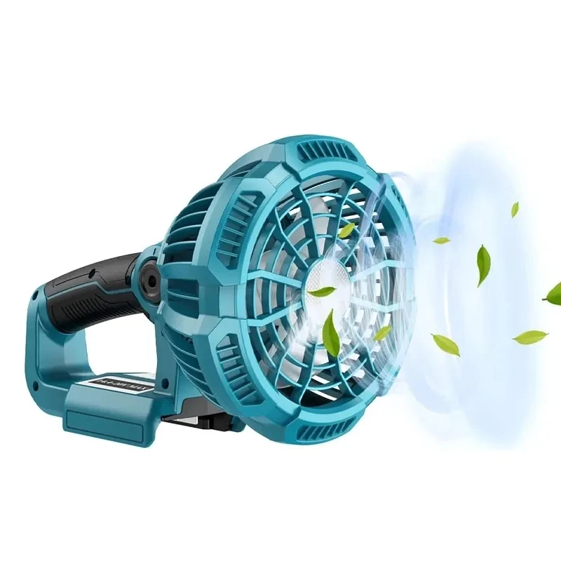 Ventilador inalámbrico con luz LED, 3 velocidades de escritorio de dispositivo portátil, para Makita BL1830, BL1850, BL1840, batería de 14,4 V-18V,