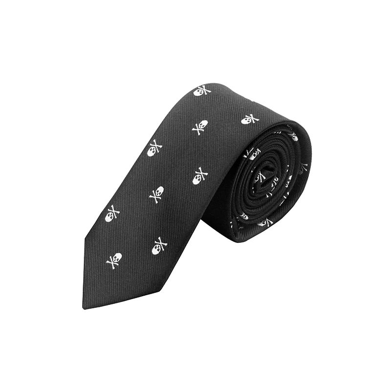 Silk Ties for Men Women 1200-PIN 6CM 2.36\'\' Gothic Street Fashion Accessories Tie Skull Pattern Black Blue Purple Necktie