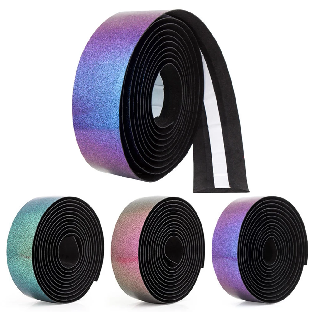 2 stücke Chameleon Farbe Rennrad bar Band EVA PU Fahrrad Lenker Band Atmungsaktiv Schweiß Anti-Skid Stoßdämpfer Wrap band 2150mm – Detail 2