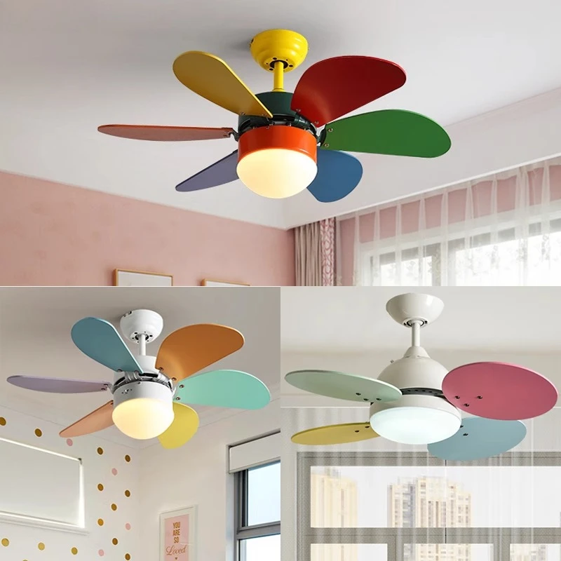 

Creative Nordic Ceiling Fan Light For Children Room Bedroom LivingRoom Kindergarten Family Play Area Apartment Interior Lighting