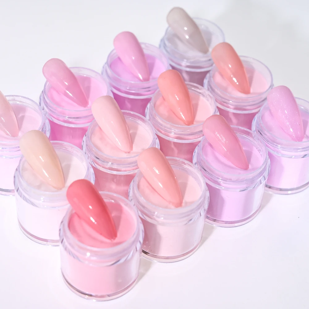 10 g/Glas Acrylpulver Nude Pink Acryl Nagel Professionelles Polymer für französische Nagelverlängerung Carving Nail Dipping Powder Pigment