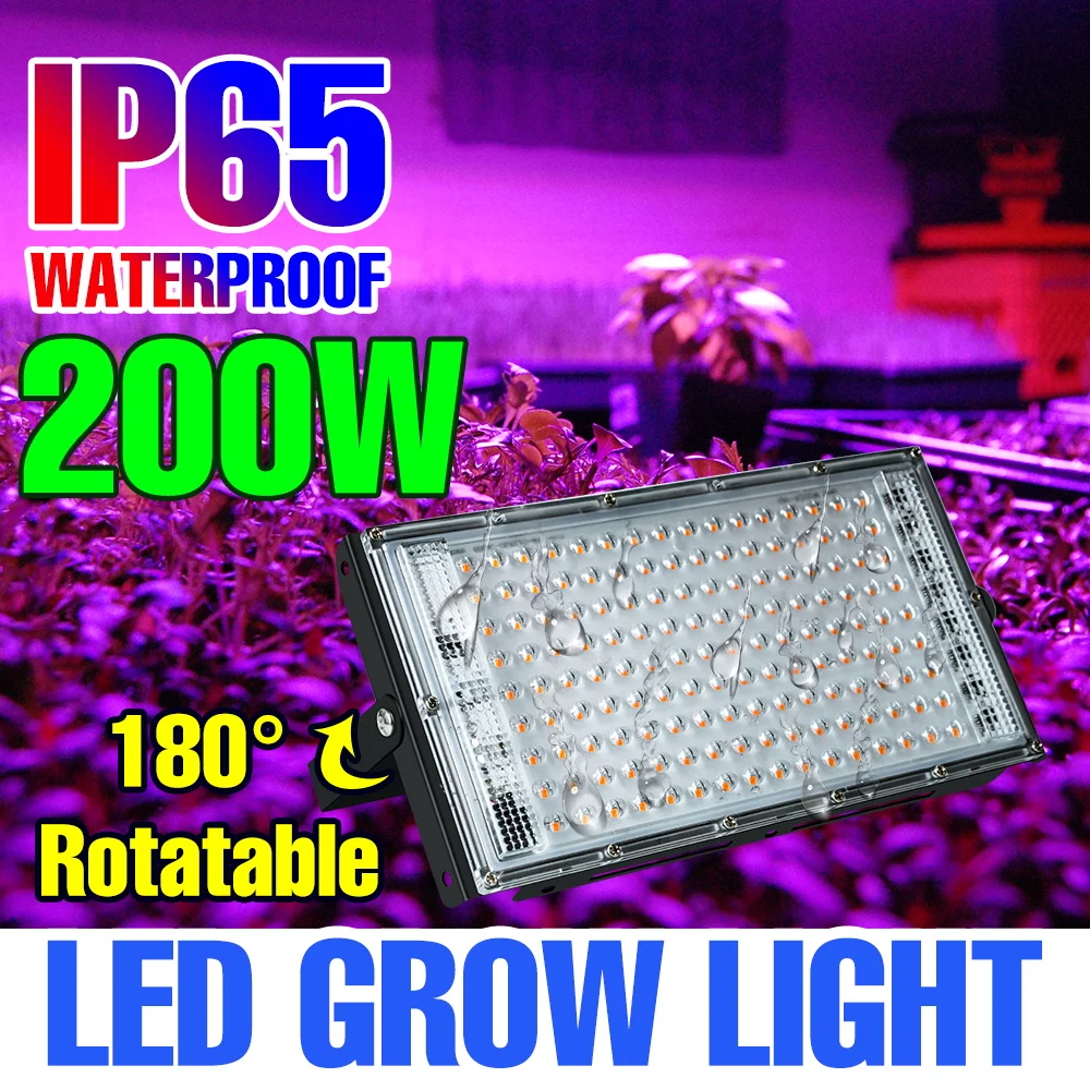 

Светодиодная фитолампа 200 Вт, полный спектр, водонепроницаемая, для выращивания цветов, гидропоники, дополнительного освещения для комнатных растений, фруктов и овощей