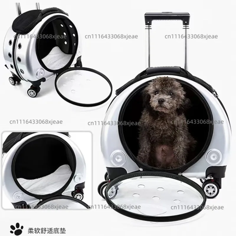 Pet trolley case Transparent pet case Portable cat backpack Car multi-functional cat bag