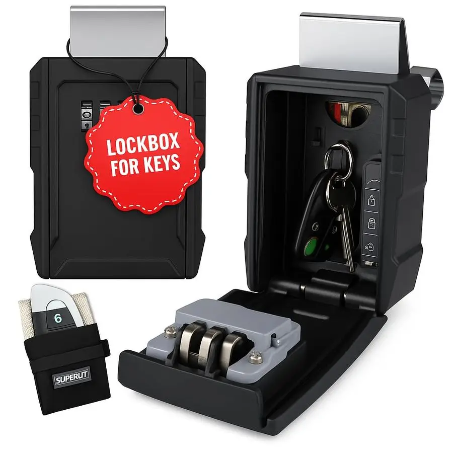 

Бокс для хранения ключей XL для автомобиля, на окно, для аренды и такси, противоугонный, водонепроницаемый