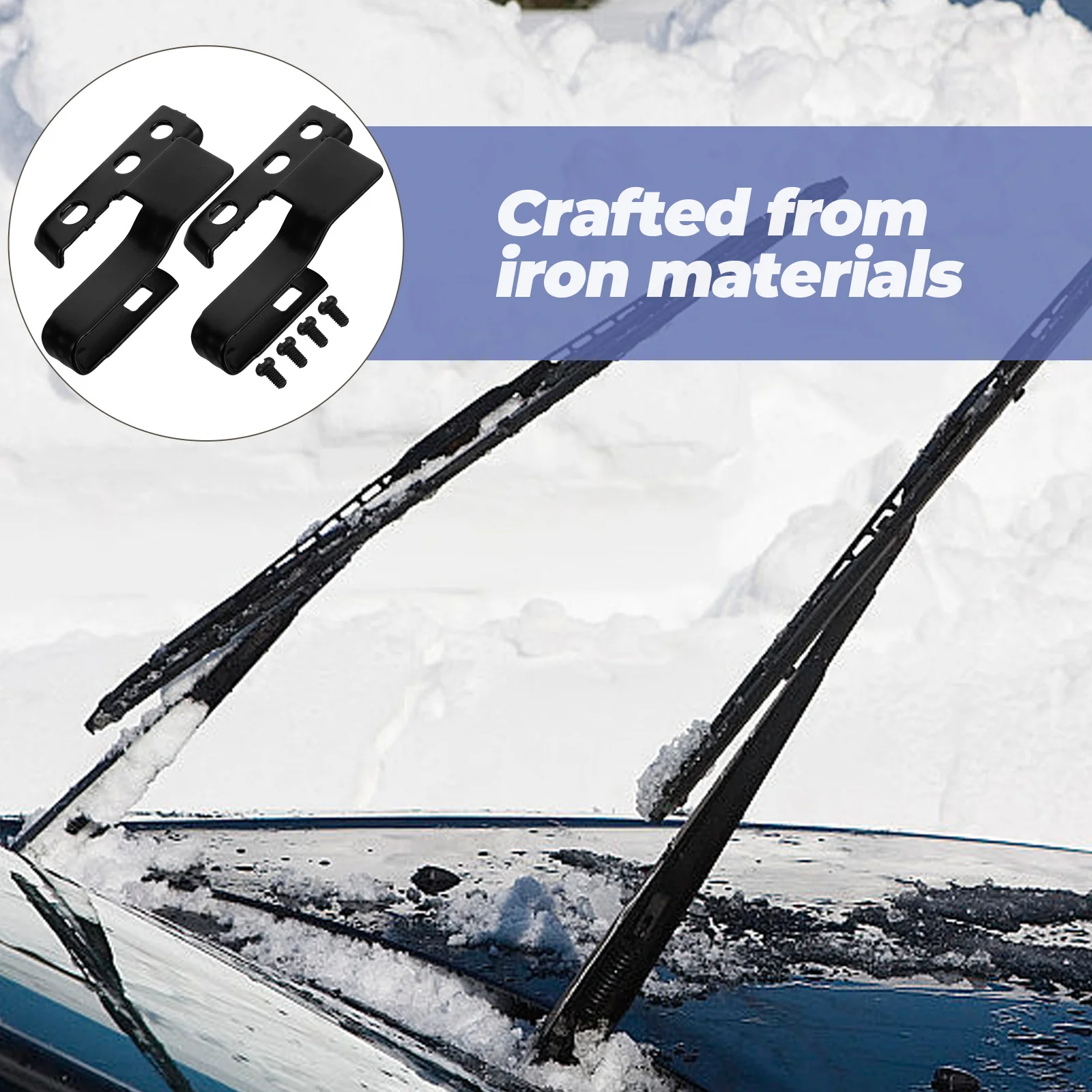 

2Pcs Rain Scraper Adapter Universal Metal Wiper Mounting Kit for Front Windshield Car Repair Replacement Easy Fit