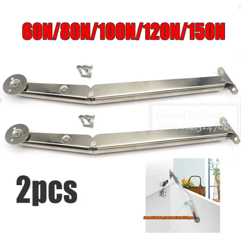 2pcs 60N-150N Car Furniture Hinge Tatami Support Hydraulic Rod Drawer Free Stop Iift Buffer Door Pneumatic Hardware High Quality