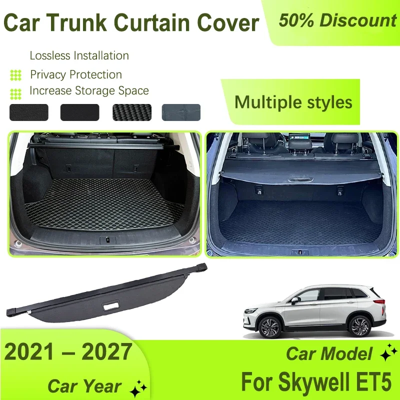 

Car Trunk Curtain For Skywell ET5 Skyworth EV6 Elaris Beo Imperium SEV 2021-2027 Retractable Cargo Cover Auto Acessories