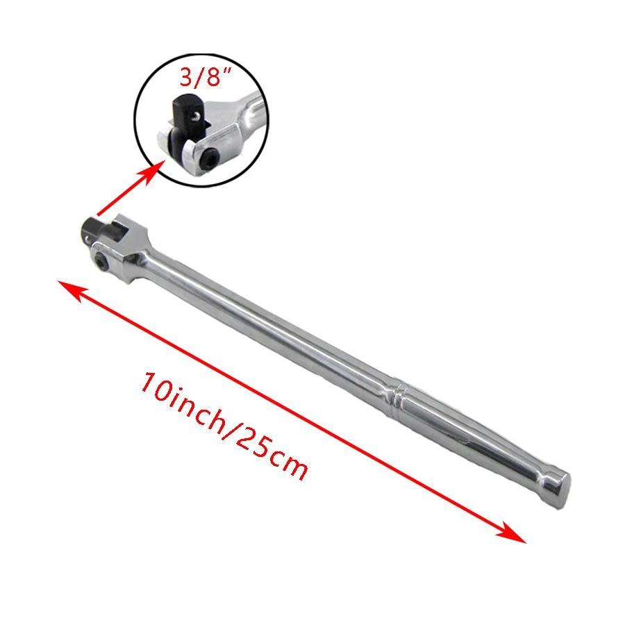 MacWork 3/8 inch Drive Heavy Duty Breaker Bar Use for Stubborn Nuts and Bolts 250MM Length