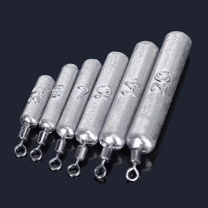 Fishing Lead Weight Sinker Tube Bullet Plumb Pendant Metal Jig Pencil Shaped Weights for Bass Saltwater Freshwater Fishing Tool