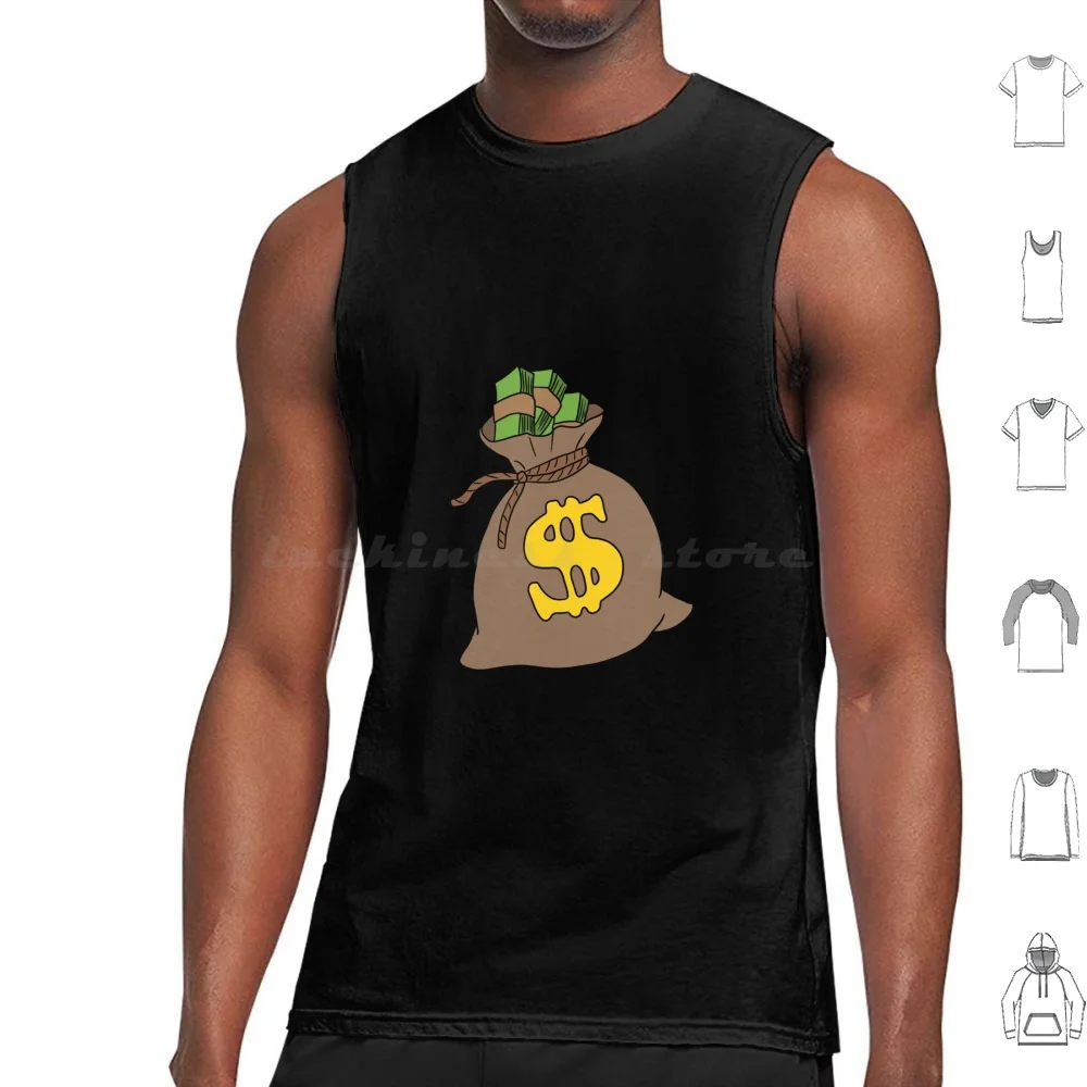 Money Bag Tank Tops Print Cotton Cash Money 100 Mula Dollar Rich Hustle Gambling Cashapp Free 99C Payme Pay Pay Day