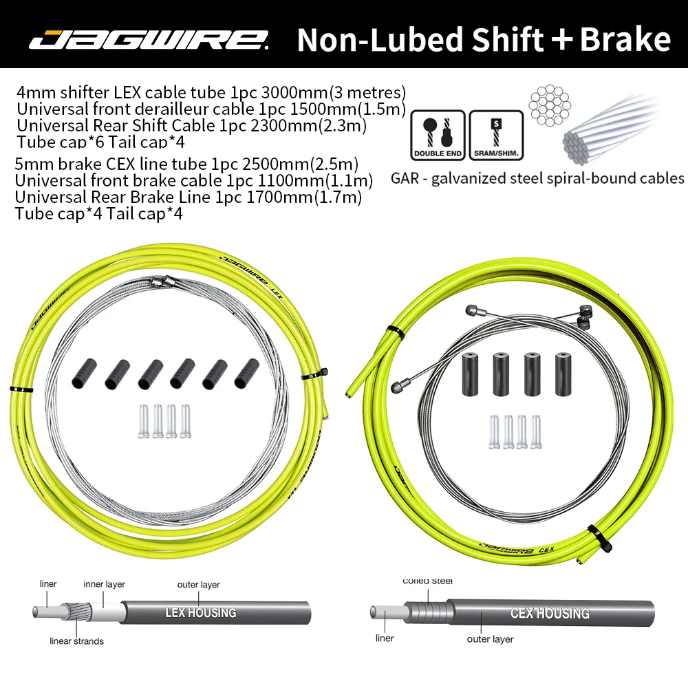 JAGWIRE Universele Fiets Rem/Shift Kabel Draad Pijp Voor 4mm/5mm MTB Racefiets derailleur Remleiding Voor Achter Niet-olieerde Buis