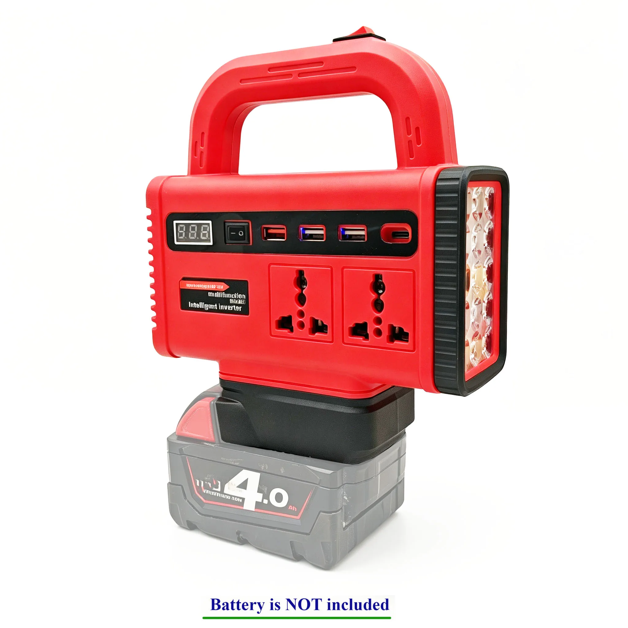 Lithium-Batterie-Wechselrichter, tragbare Stromversorgungsstation, Handgenerator, Notstromversorgung für Makita, DeWALT und Milwaukee. – Detail 14
