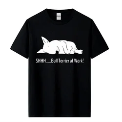 T Bull Terrier Bei der Arbeit T Shirts Lustige Grafik Mode Neue Baumwolle Kurzarm Oansatz T-shirt