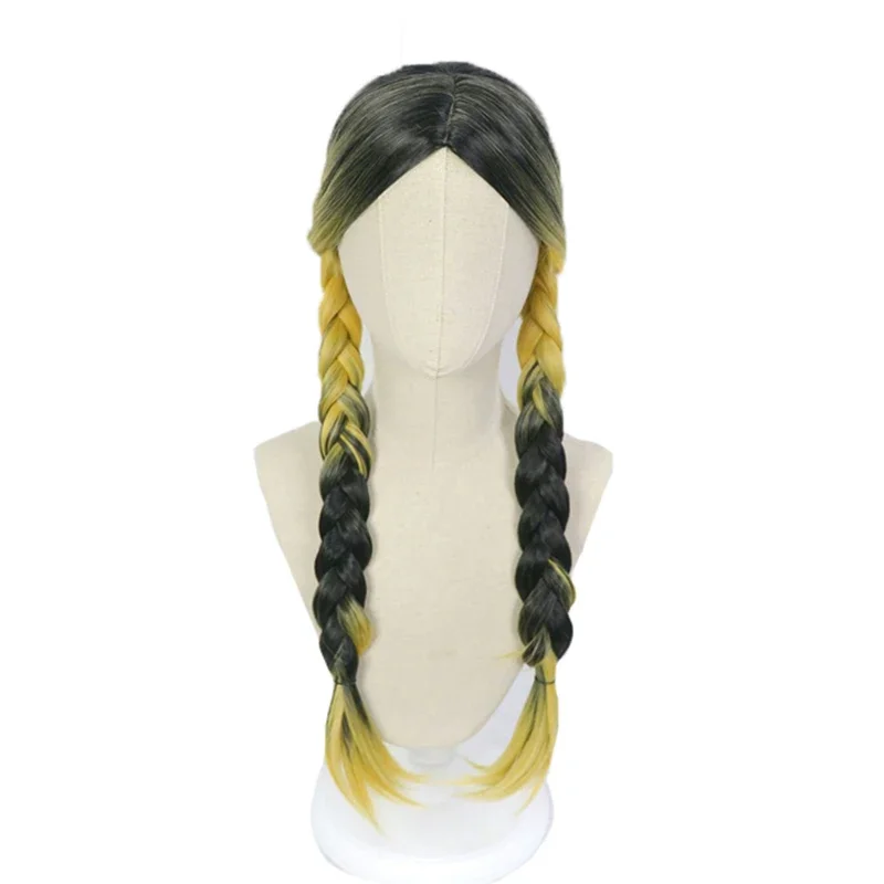 Anime Tokyo Revengers Haitani Ran Haitani Rindo Cosplay Wig Tenjiku Rokuhara Tandai Double Braid Gold Black Hair Wigs + Wig Cap