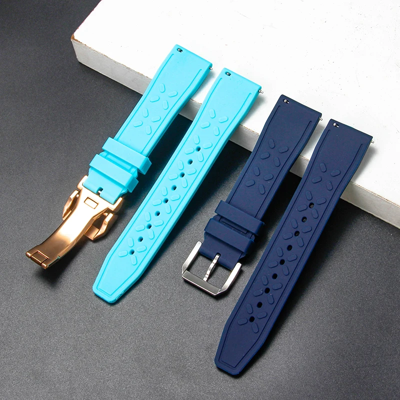 22 21 20mmfor IWC Pilot's Le Petit Prince Mark Exquisite Fluororubber Watchband with Solid Steel Buckle Multi-color Options