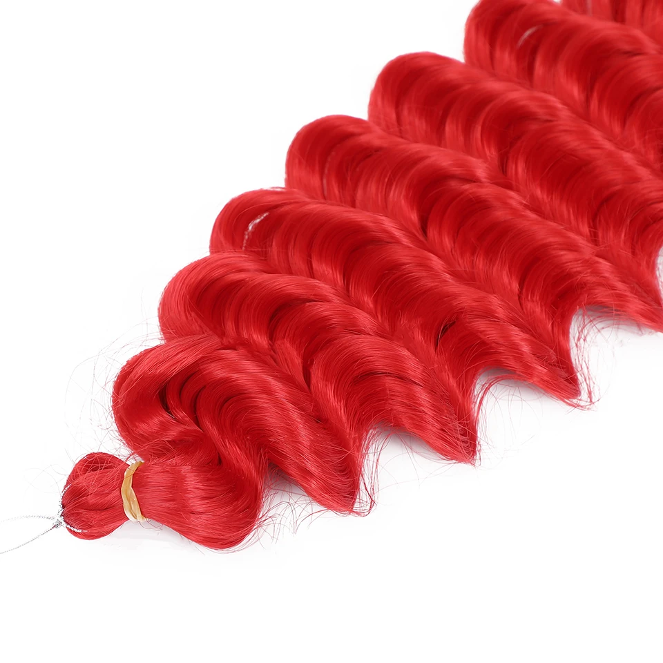 24 Polegada onda profunda cachos africanos torção cabelo sintético encaracolado extensões de cabelo de crochê para afro feminino ombre vermelho marrom trança cabelo