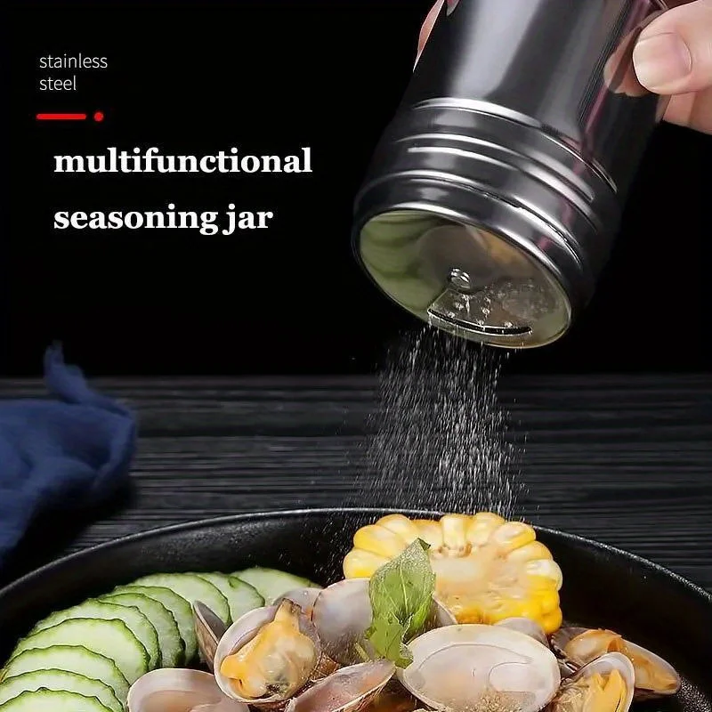 1 Pcs Stainless Steel Twist Lid Spice Shaker Salt Sugar Pepper Pepper Shaker Multipurpose Kitchen Tools
