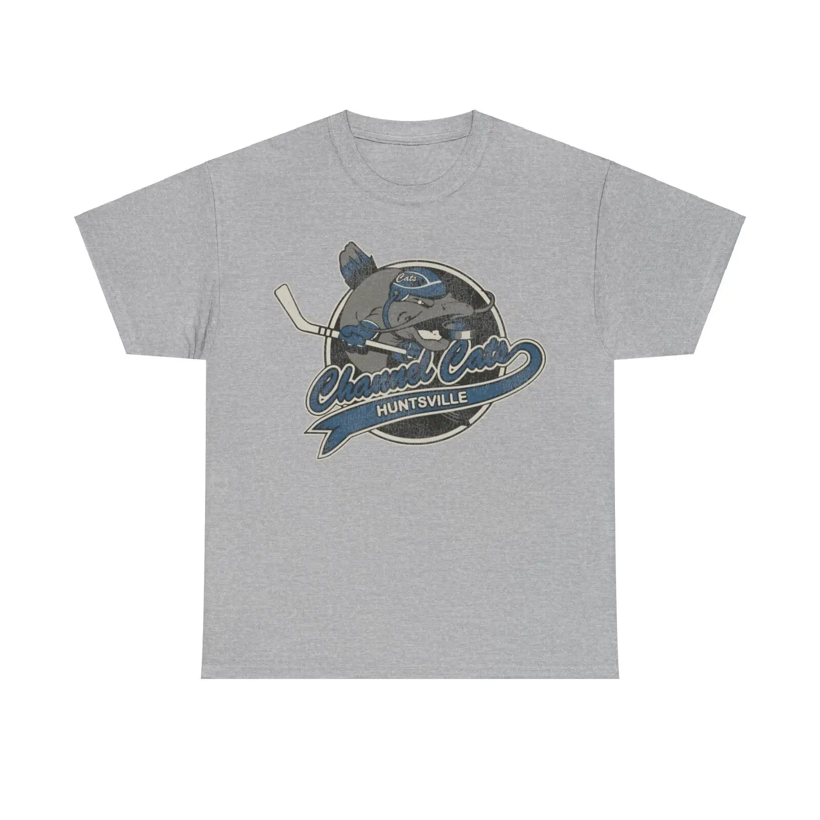 Huntsville Channel Cats Hockey Team Nostalgic Logo T-shirt