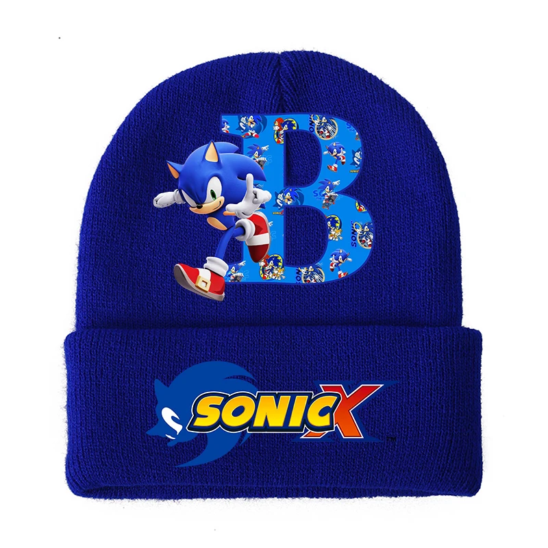 Sonics Boys Girls Knitted Hats Children Headgear Cotton Winter Outdoors Cute Woolen Cap Student Cartoon Anime Kids Birthday Gift