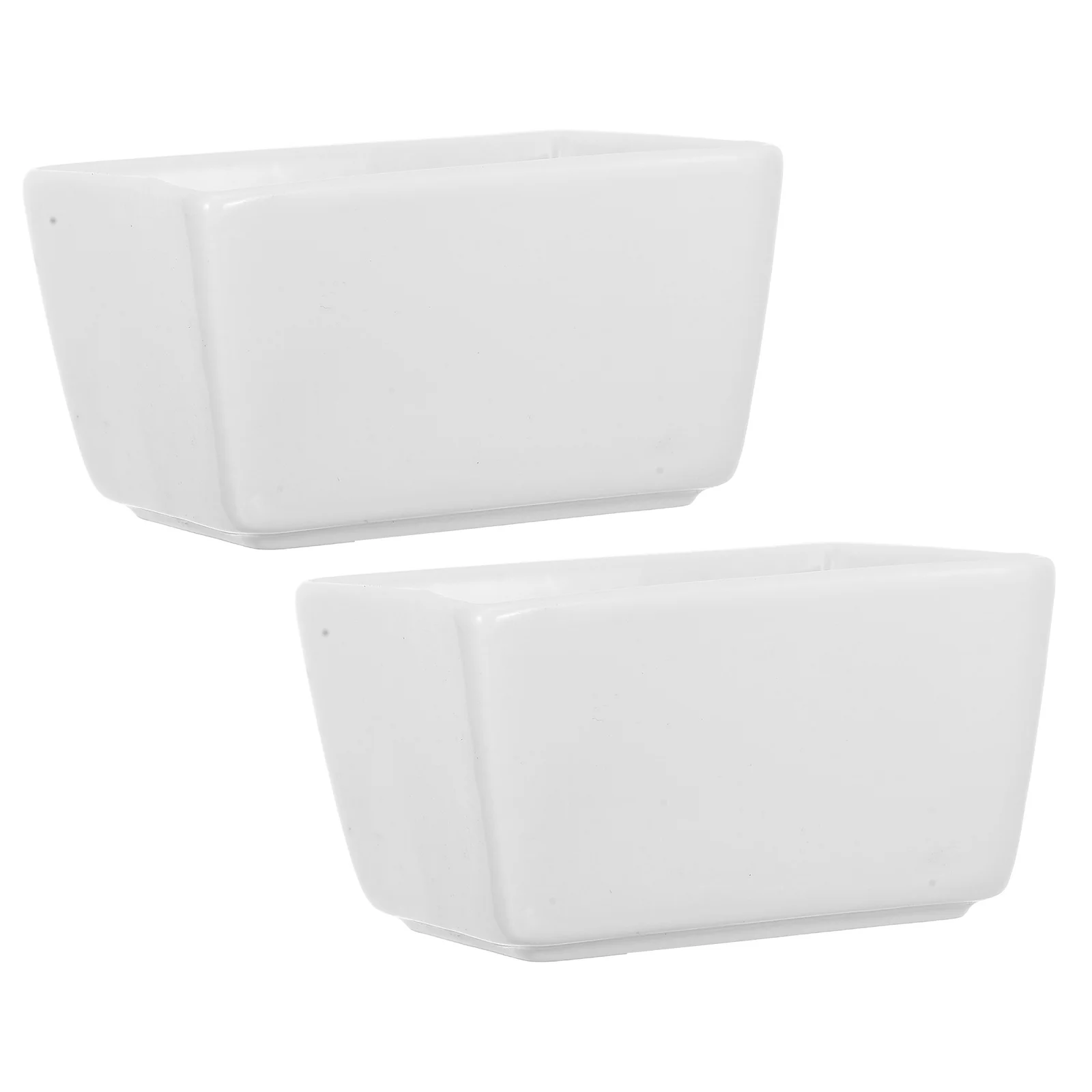 

2Pcs Rectangular Ceramic Sugar Container White Coffee Canister Stylish Kitchen Storage Candy Bowl Sugar Holder
