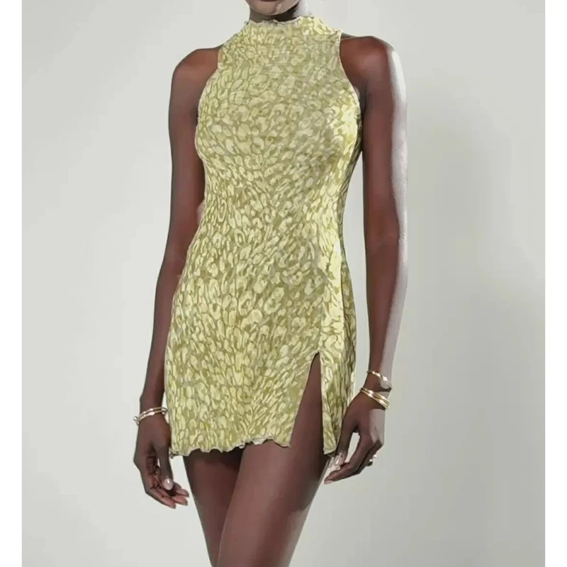 เดรสสั้นสไตล์วายทูเคสำหรับผู้หญิง โบฮีเมียน สายเดี่ยวรัดรูป เหมาะสำหรับออกงาน เดรสสายเดี่ยวเซ็กซี่ ลายดอกไม้ แขนกุด ชุดเดรสสั้นสำหรับใส่ไปเที่ยวทะเล