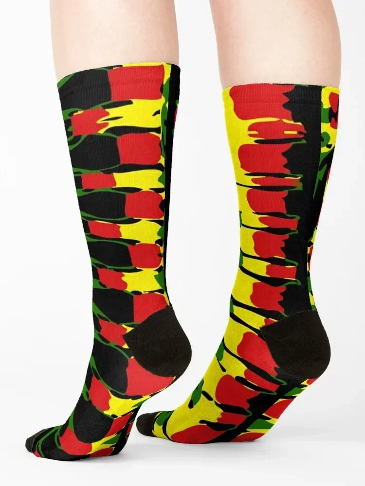 Rasta Tie Dye Stone Socks golf hiking cartoon Running Socks For Girls Men's