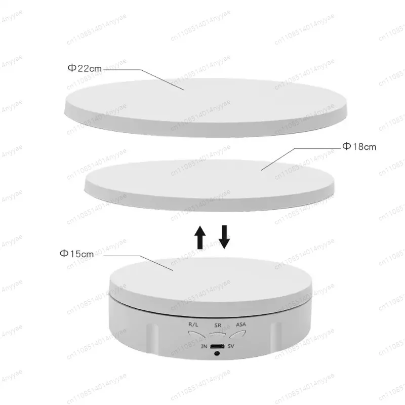 Electric Jewelry Rotating Shooting Props Three-in-one Display Stand 360°Video Shooting Turntable,3-speed Adjustment,USB Charging