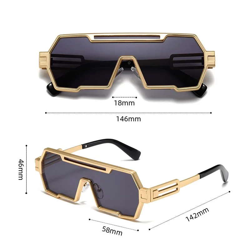 Heavy Metal Steampunk Sunglasses For Men Square Vintage Punk Fashion Glasses Retro Gafas De Sol Hombre Lunette De Soleil Homme