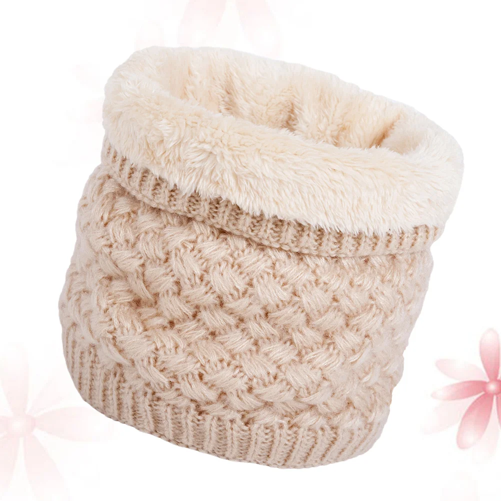 

Knitting Scarf Thickened Single Loop Neck Scarf Winter Keep Warm Neck Warmer Beige Warm Soft Stylish Lightweight