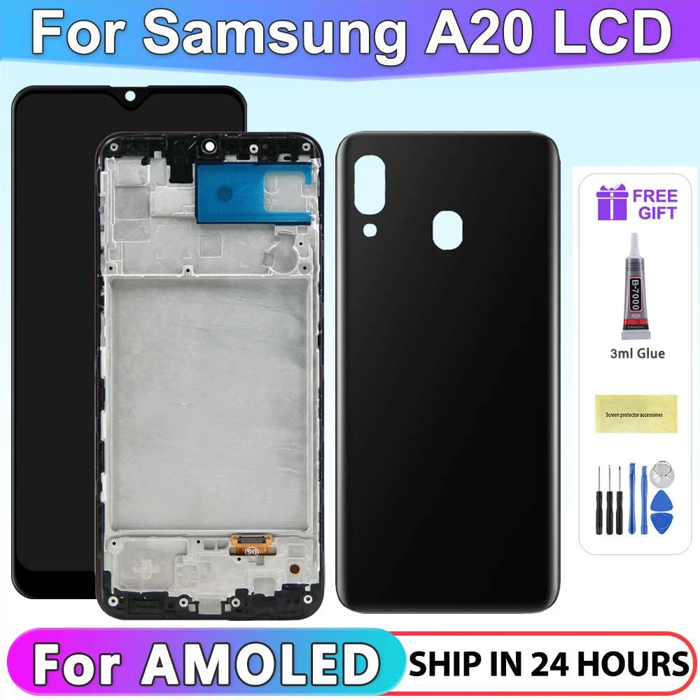 

100% Tested A20 Lcd Display for Samsung Galaxy A20 A205 A205F/DS A205FN/DS A205G/DS Display Touch Screen Digitizer Assembly Part