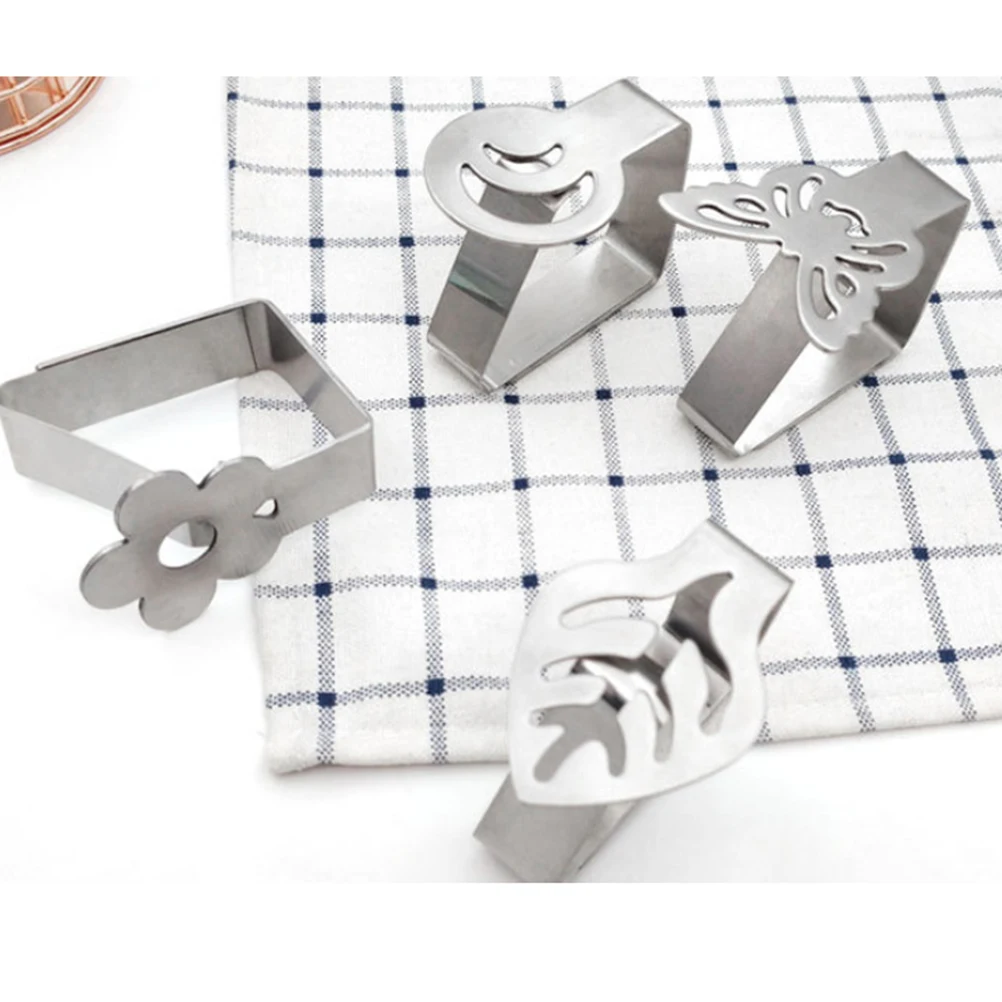 

4pcs Stainless Steel Thicken Table Cloth Clip Kitchen Tablecloth Holder Clamp for Home (Butterfly Style Silver)