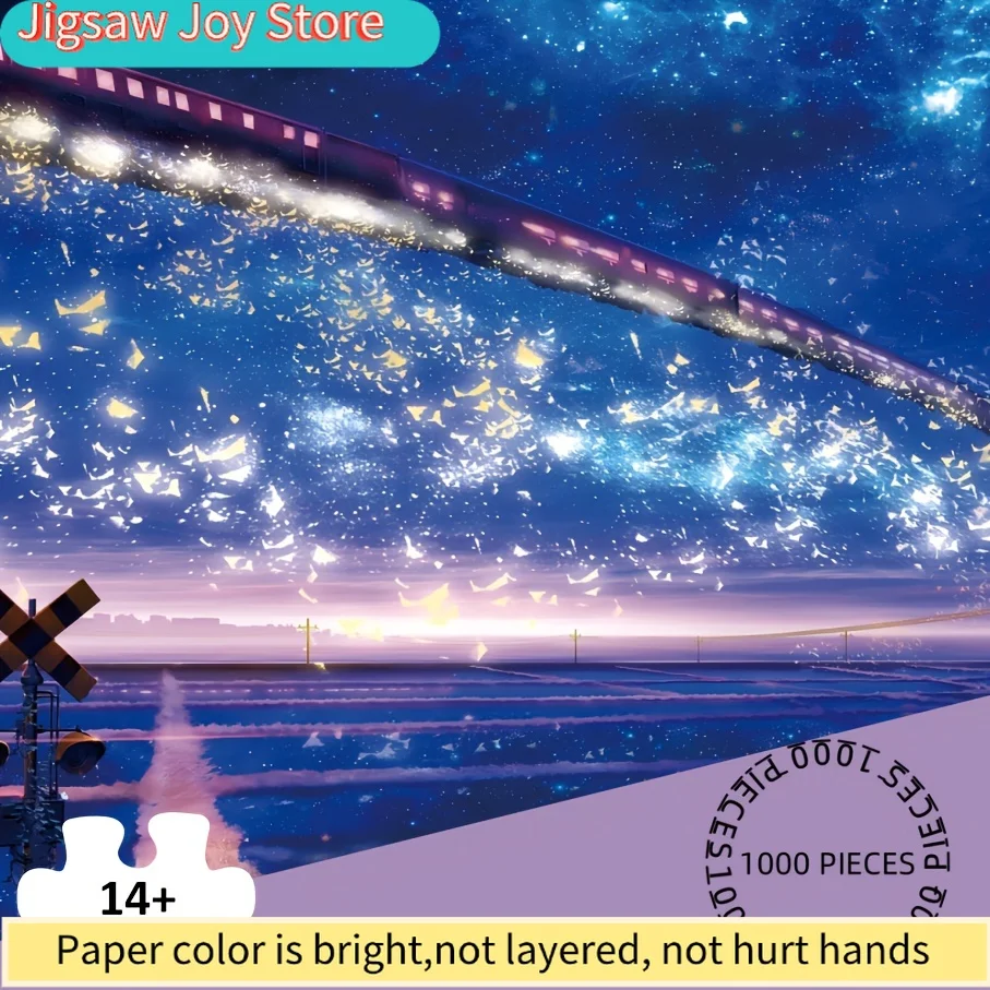 Adult Jigsaw Puzzle - Starry Sky Train Painting with Vibrant Colors, 70x50cm (27.56x19.69in), Perfect for Easter, April Fools