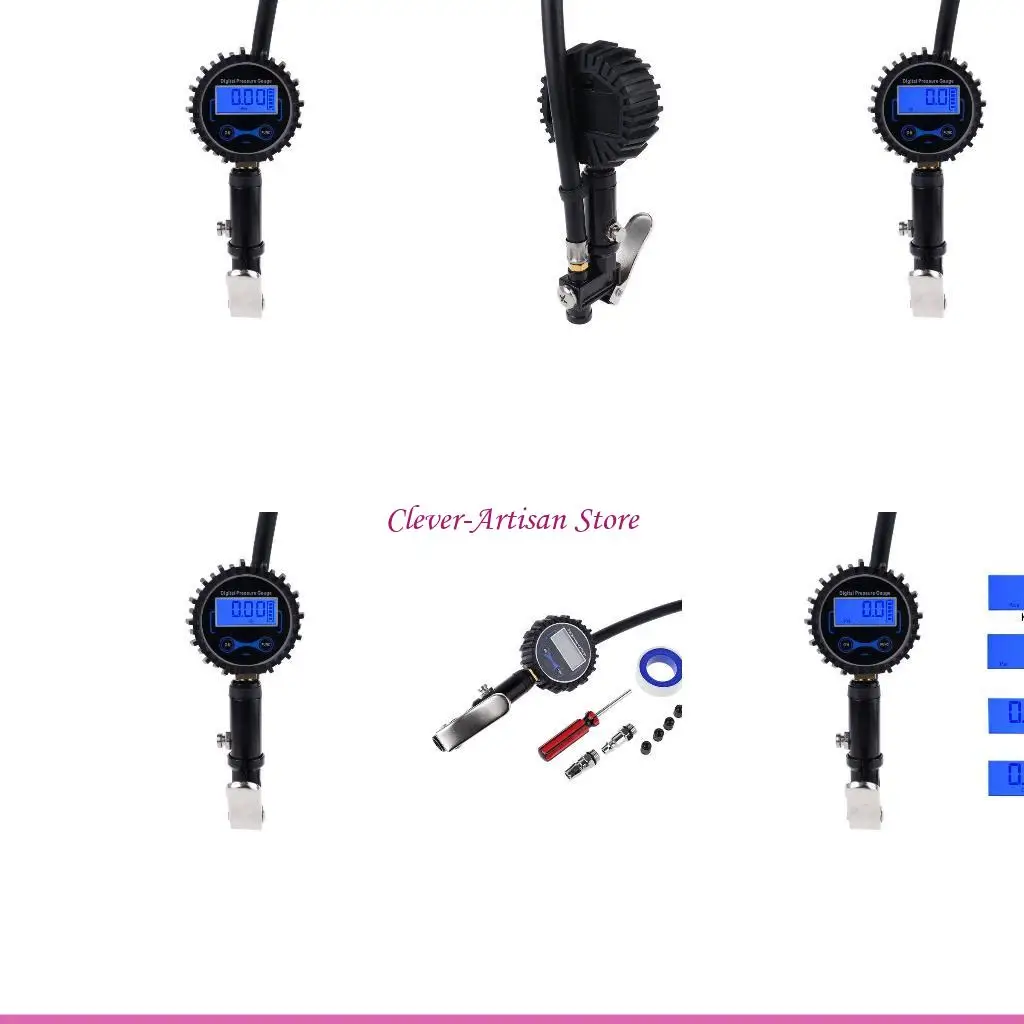 

E06B Tire Pressure Gauge Heavy Duty Air Pressure Gauge Air Compressor Inflating Tube Car Truck Motorcycle Air Compressor
