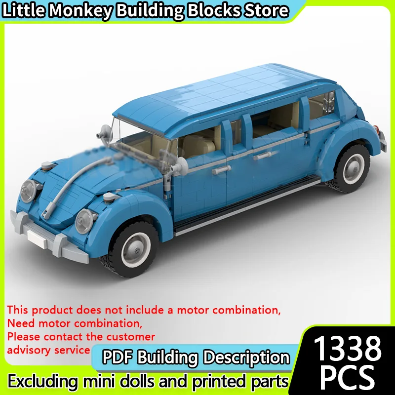 Speed Racing Car Model MOC Building Bricks Blue Luxury Sedan Modular Technology Children Holiday Gifts Assemble Toys Suit