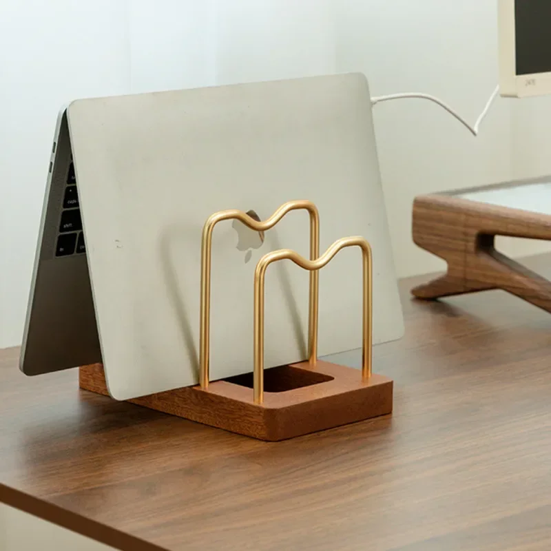 Desktop Laptop Vertical Stand Heat Dissipation Metal Ipad Books Holder Multi-functional Storage Stand Kitchen Lid Rack