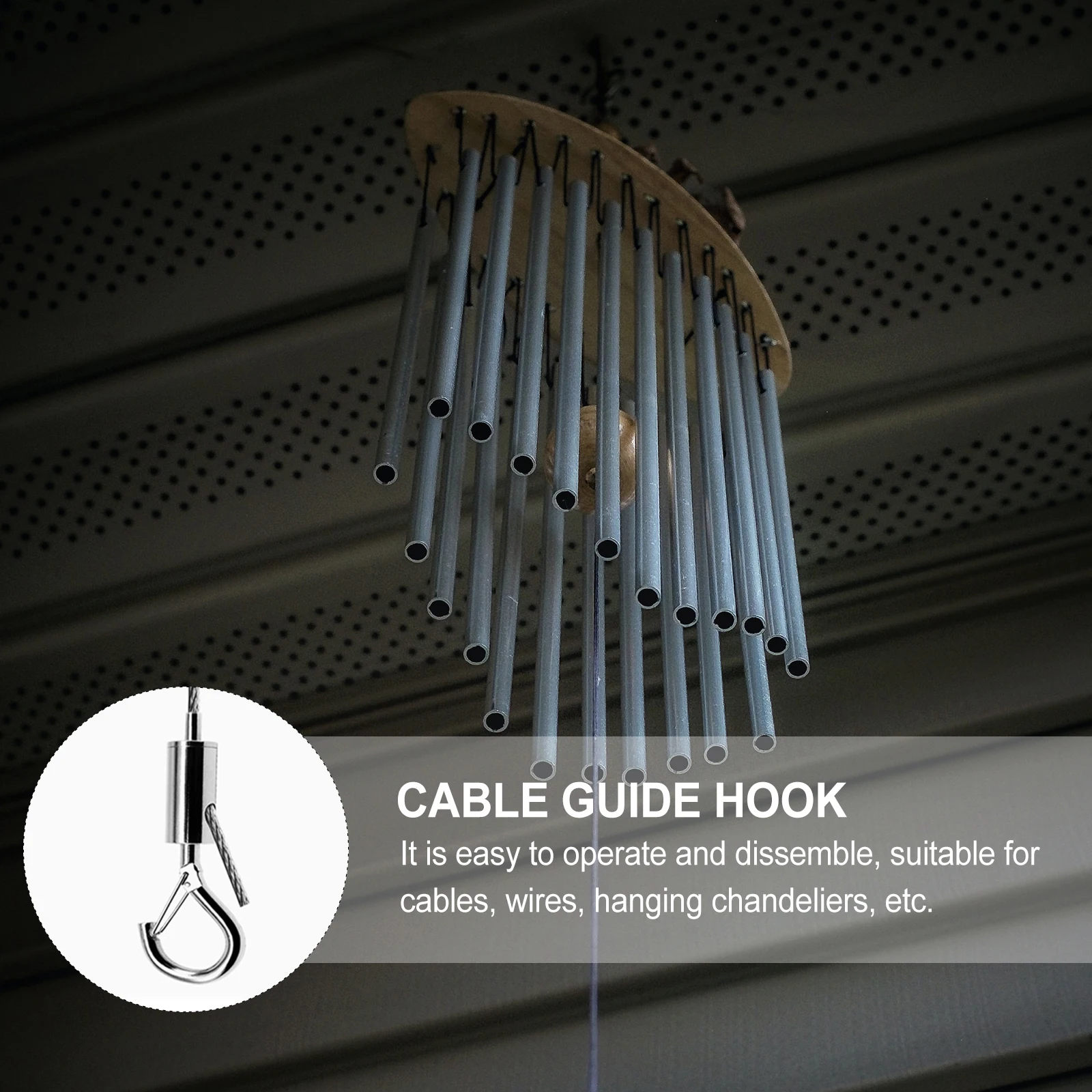 

10pcs Cable Guide Holders Stainless Steel Spring Buckle Hooks Durable Organiser Clips Wires Cables Hanging Chandeliers