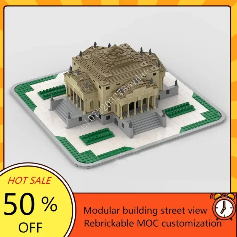 

2734 шт. вилла La Rotonda модульная MOC на заказ модель с видом на улицу креативная архитектура DIY сборка головоломка развивающая игрушка в подарок