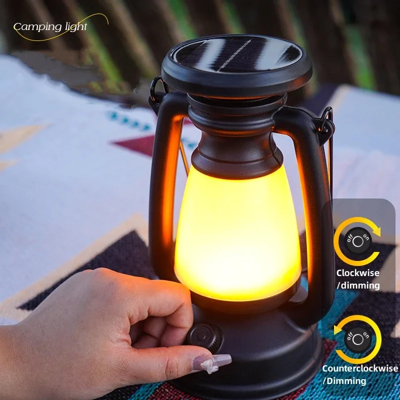 

Retro USB Rechargeable Camping Light Portable Hanging Camping Lanterns Hanging Tent Light Outdoor Lighting