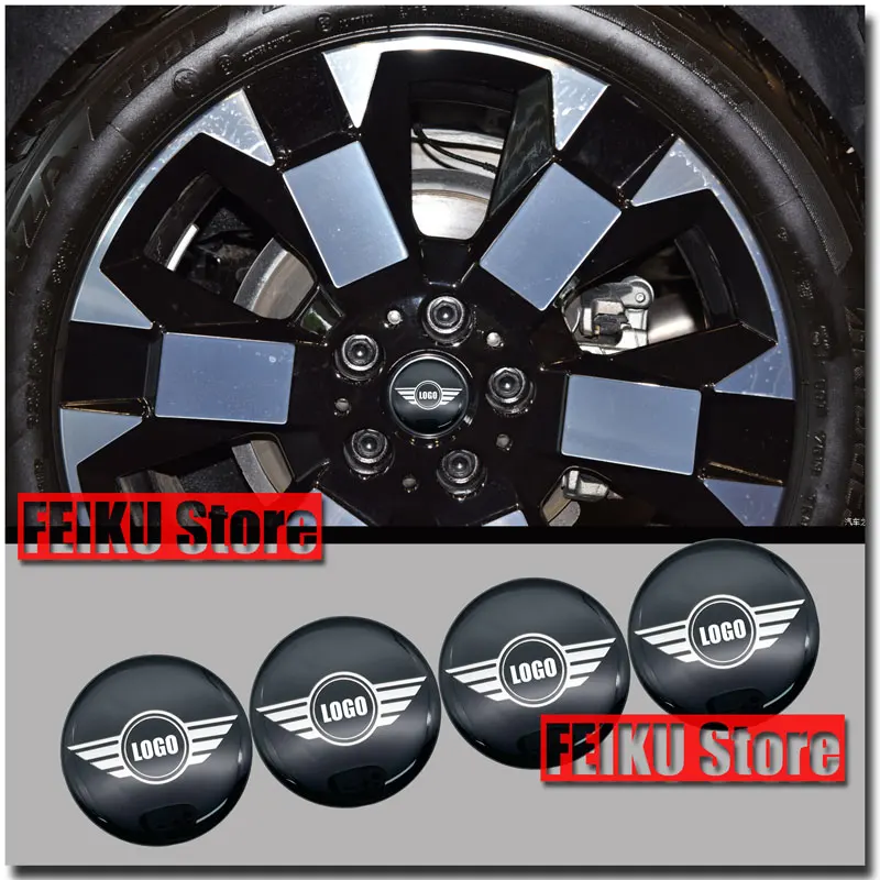 52mm High-gloss Fade-proof Dispensing Car Hub Center Wheel Decor Alloy Sticker For MINI Cooper F56 F53 F54 R50 R52 R56 R57 R58