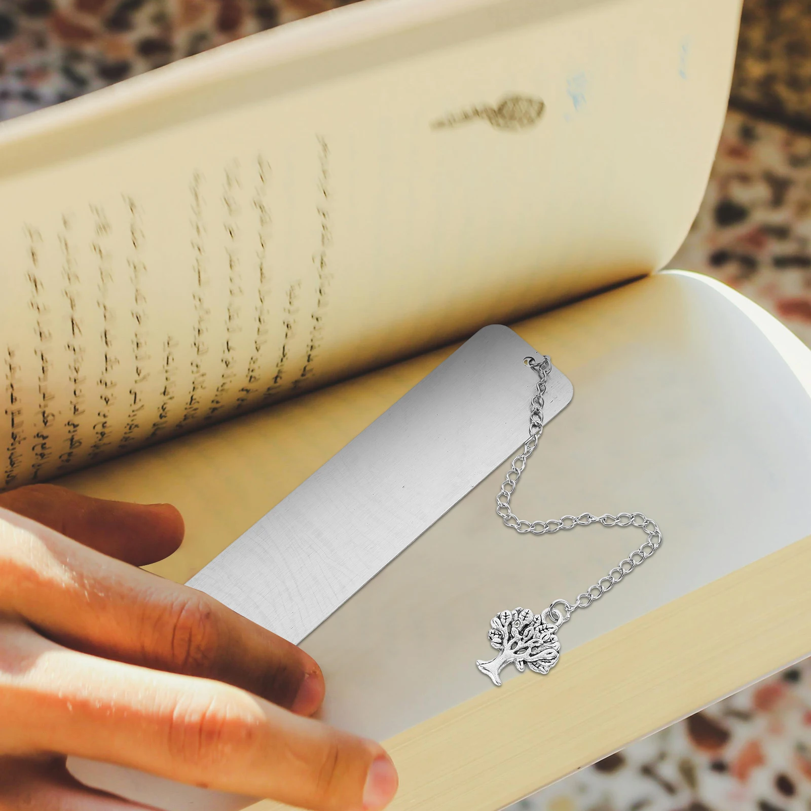 

2pcs Tree of Life Bookmark Stainless Steel 13x2 6cm Blank Pendant for Students Teachers Gifts Metal Bookmarks Reader Marks