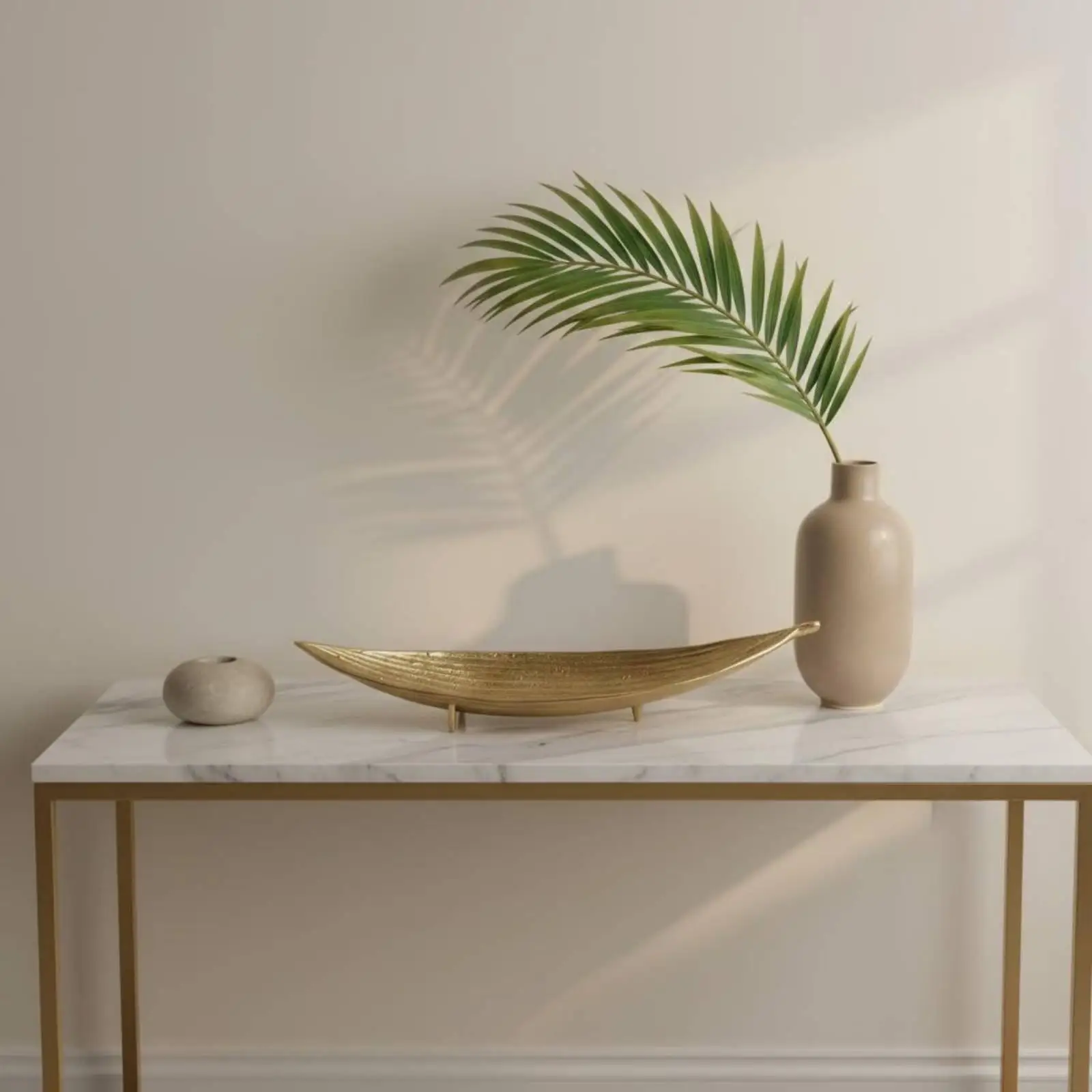 Gilded Foliage Tray Decorative Metal Foliage Dish Nature Inspired