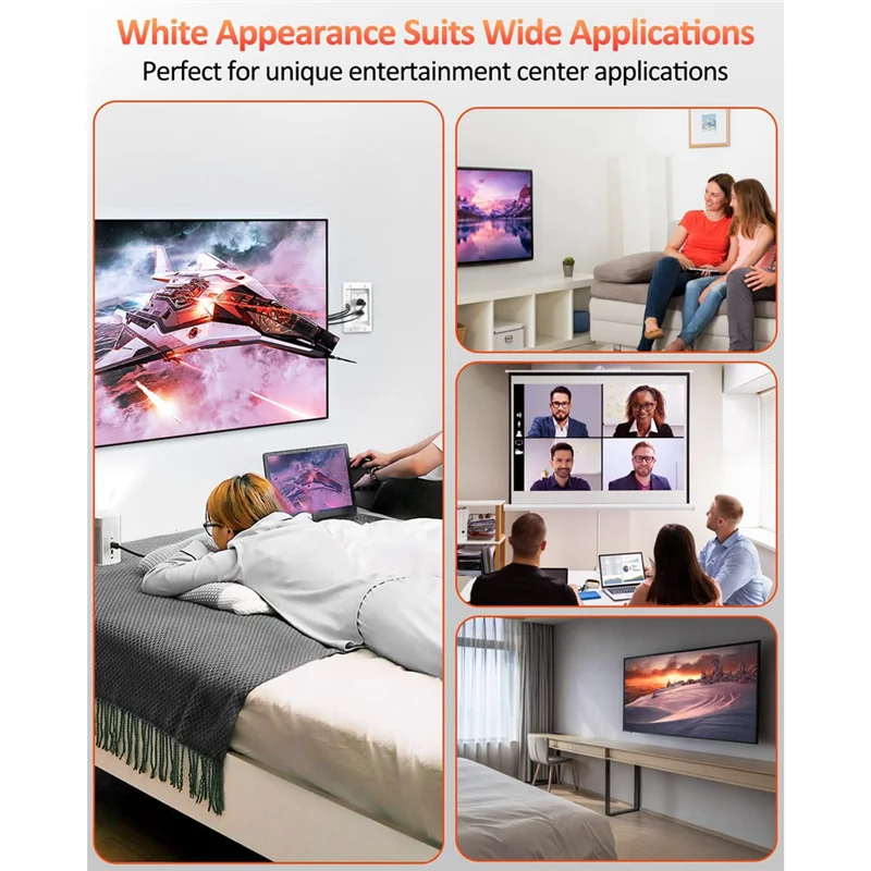 

Встраиваемая розетка AC88 в настенном комплекте для укладки кабелей 15A 125V Скрытые кабели питания для телевизора и провода низкого напряжения за стеной