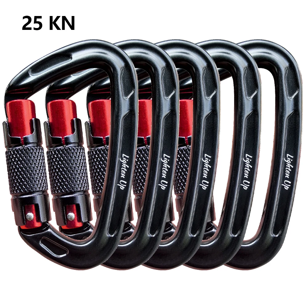 2/5PCS 24KN Outdoor Professionelle Karabiner 7075 Luftfahrt Aluminium Sicherheit Automatische Sperre Mit Zertifikate CE/UIAA