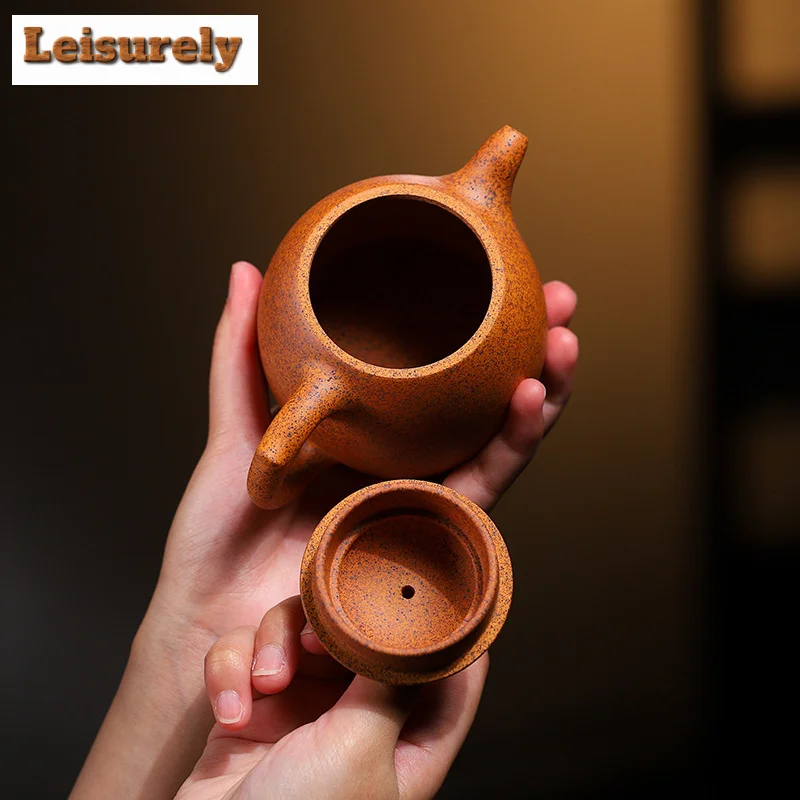 270ML Handmade Yixing Purple Clay Teapots Handmade Qin Quan Pot Raw Ore Section Mud Kettle Zisha Tea Set Drinkware Collection