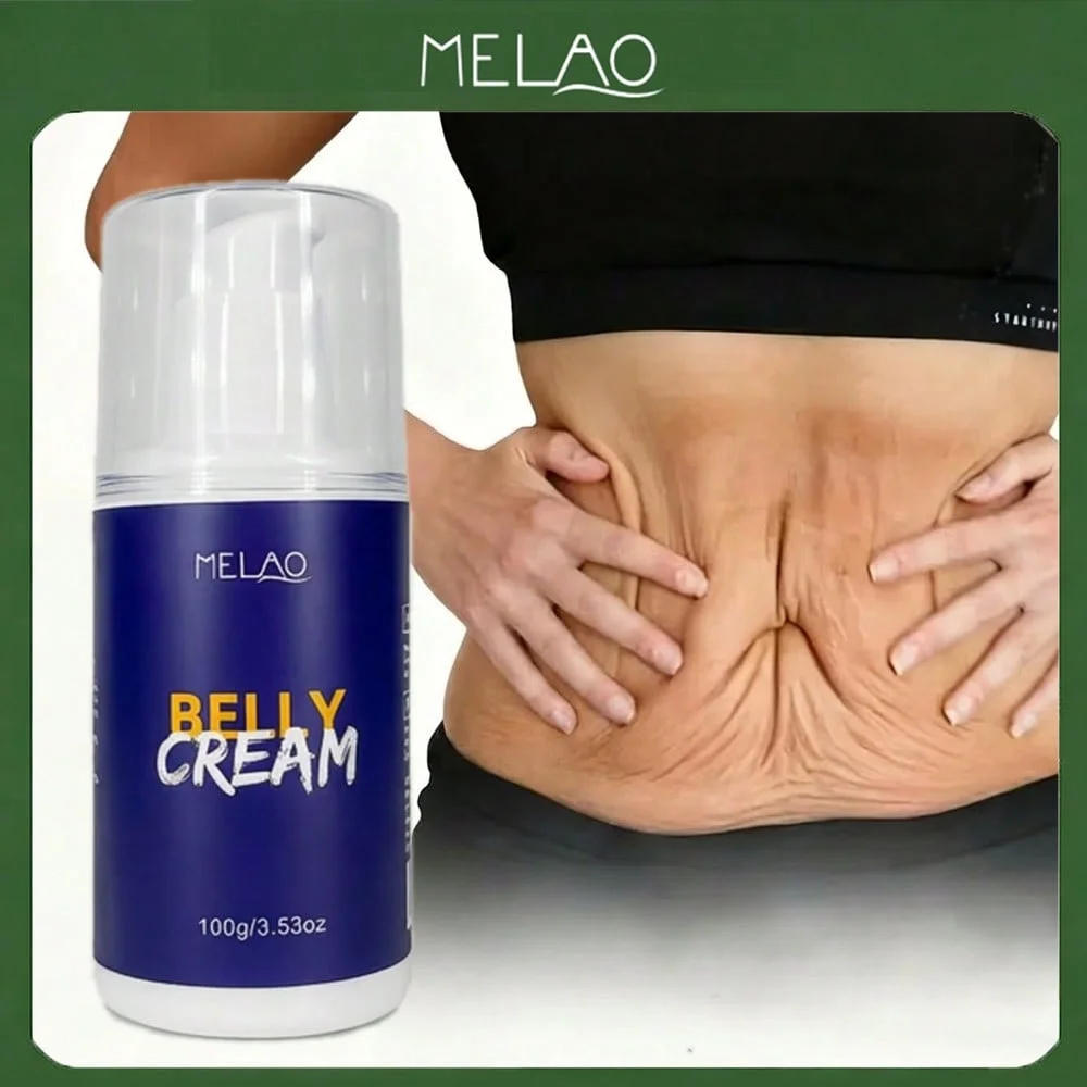 MELAO Belly Cream for Tummy, Hips, Thighs, Skin Firming & Moisturizing, with Natural Oils Massage Cream 100g/3.53oz