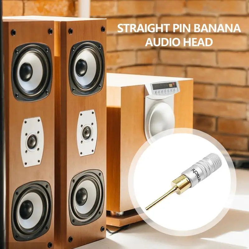 دبوس مكبر صوت Nak-Amichi ذهبي 24 قيراط ، مقابس ذكور ، موصل قفل لولبي ، سدادة مستقيمة ، 2 مكعب ، موزة ذكر ، أسود وأحمر ، 1