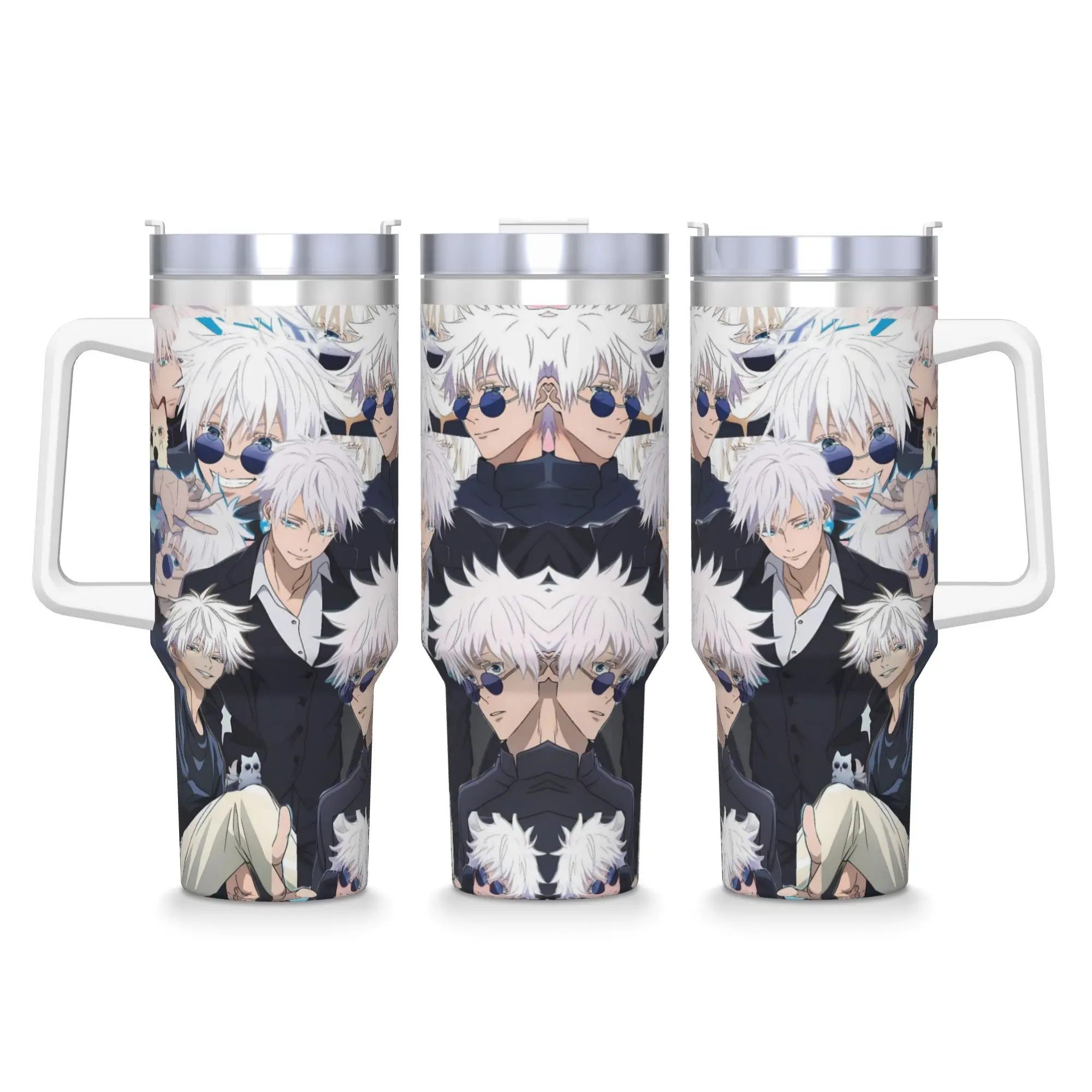 

Термокружка Gojo Sensei (аниме/манга) для холодных и горячих напитков, сохраняющая тепло, из нержавеющей стали, на заказ, пляжная кружка-термос