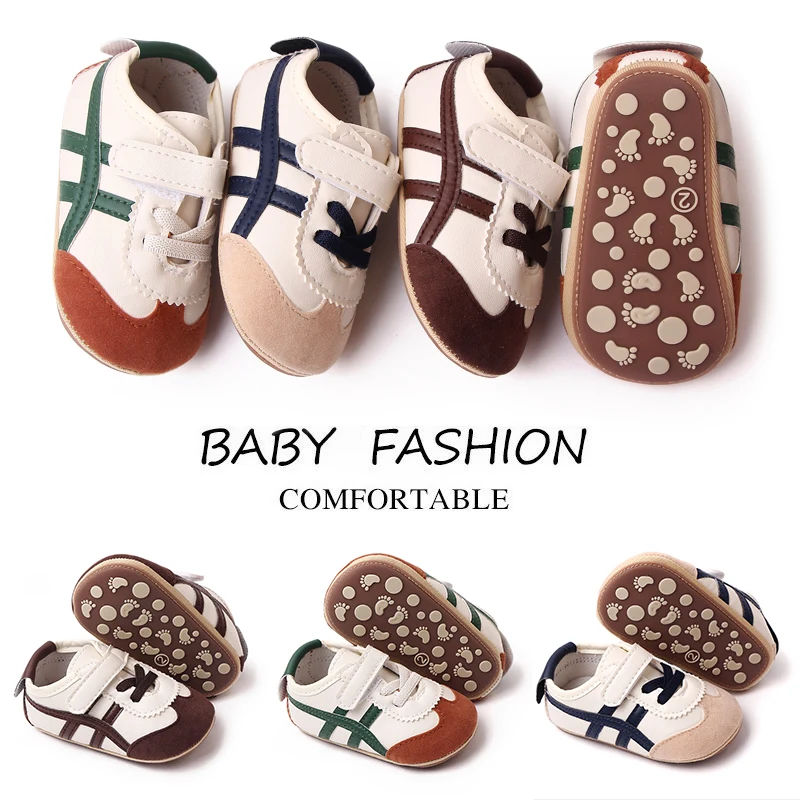 Baby Unisex Sneaker Soft PU and Anti-slip TPR Baby Spring and Autumn Prewalking Shoes Toddler 3 to 6 Month First Step Shoes 2023